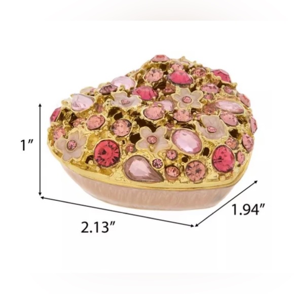 New Pink Floral Rhinestone Jewelry Box - Picture 4 of 10